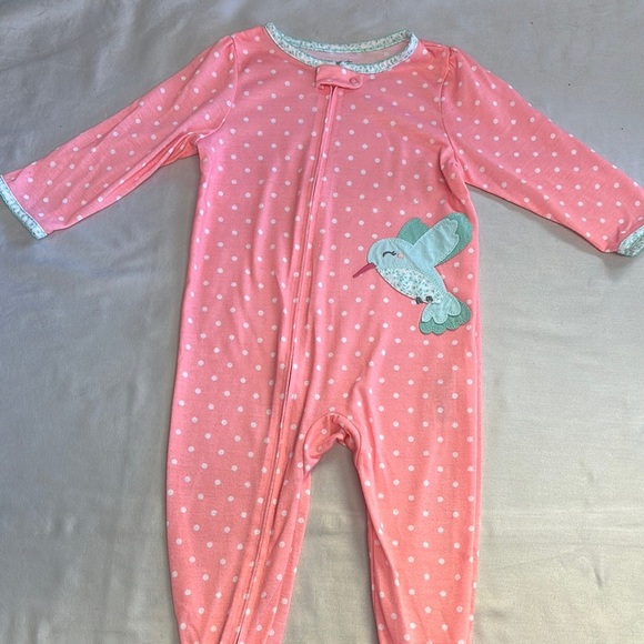Carter's - Pink and White Cozy Footie Sleeper One Piece - Picture 1 of 5